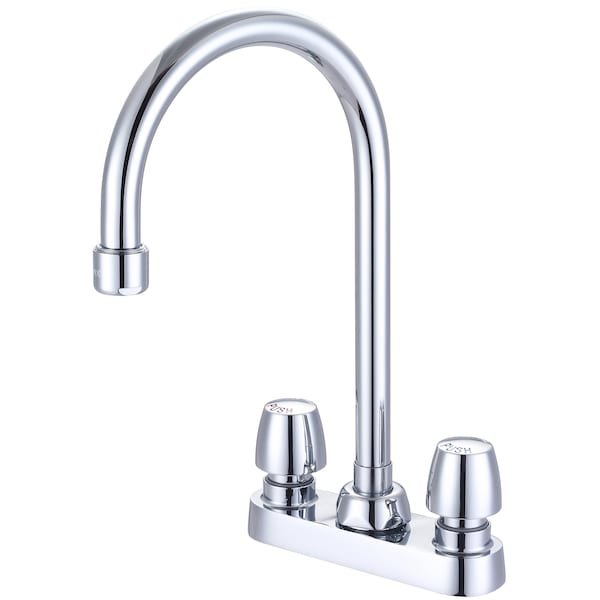 Slow-Close Two Handle Cast Brass Bar/Laundry Faucet in Chrome